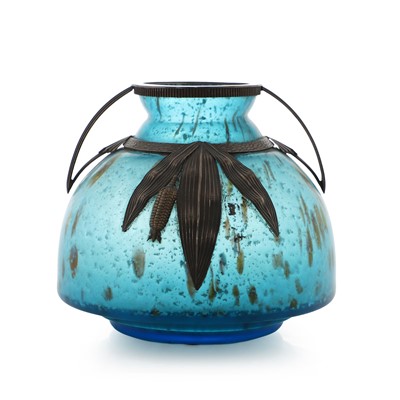 Lot 181 - An Art Deco metal-mounted glass vase