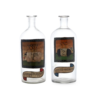 Lot 60 - Two enamelled glass bottles