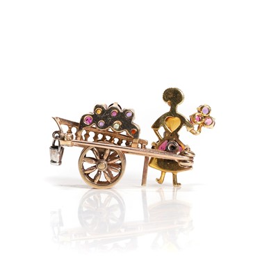 Lot 65 - A multi gemstone novelty brooch