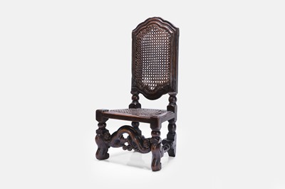 Lot 429 - A miniature Charles II oak side chair