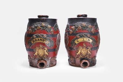 Lot 430 - A pair of stoneware spirit barrels