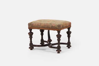 Lot 438 - A William and Mary oak footstool