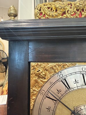 Lot 436 - A William and Mary basket-top bracket clock