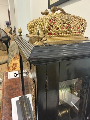 Lot 436 - A William and Mary basket-top bracket clock