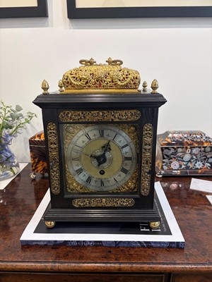 Lot 436 - A William and Mary basket-top bracket clock