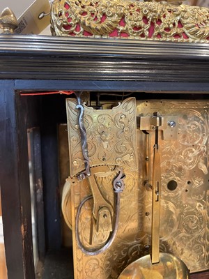 Lot 436 - A William and Mary basket-top bracket clock