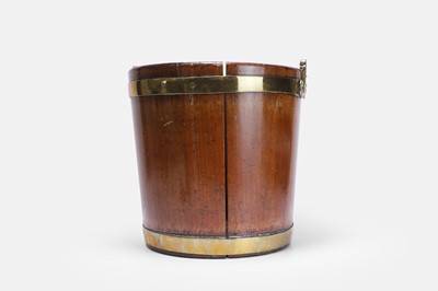 Lot 446 - A George III mahogany and brass-bound plate bucket
