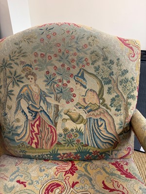 Lot 441 - A George III walnut library armchair