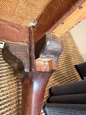 Lot 441 - A George III walnut library armchair