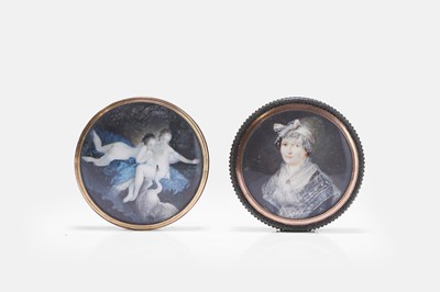 Lot 448 - Two portrait miniature inset snuffboxes