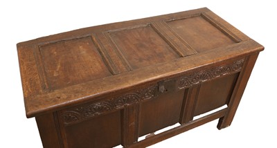 Lot 536 - An oak three panelled coffer