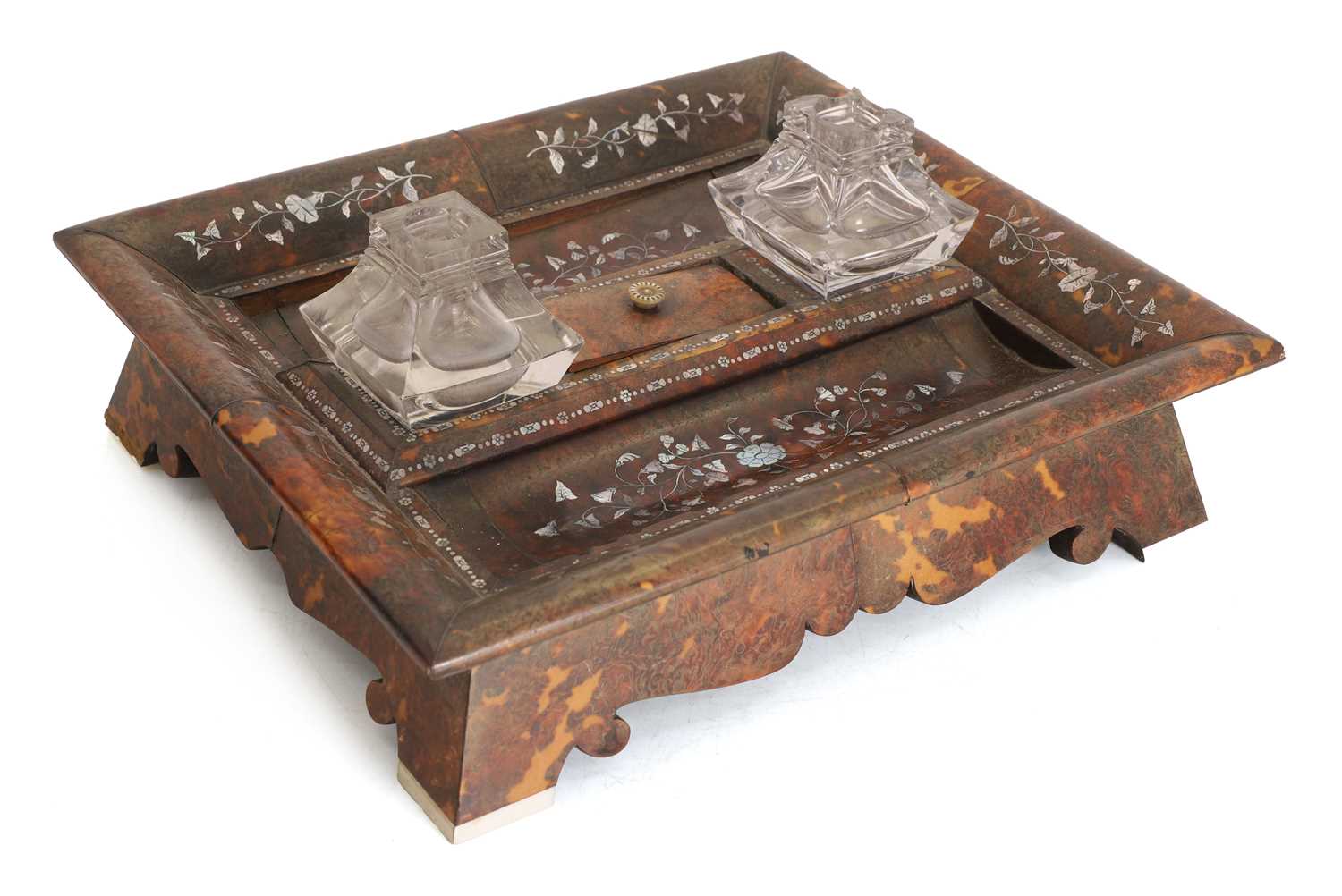 Lot 346 - A Regency tortoiseshell desk stand