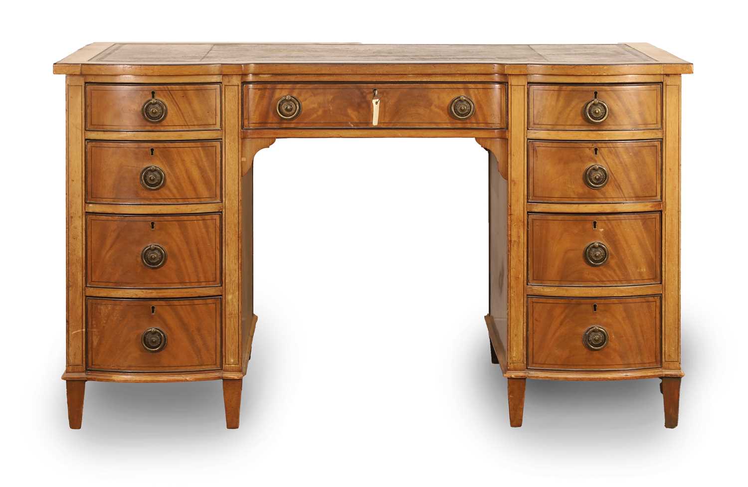 Lot 534 - A mahogany pedestal desk
