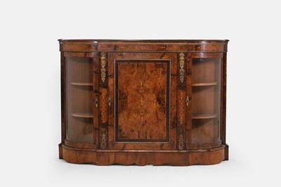 Lot 600 - A Victorian walnut, inlaid and ormolu-mounted credenza