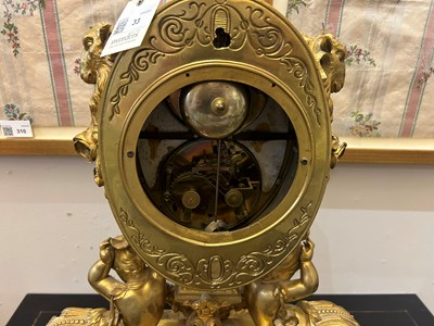 Lot 33 - An ormolu perpetual calendar mantel clock