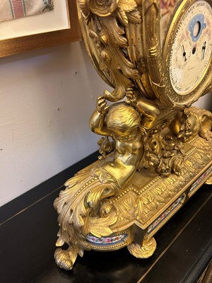 Lot 33 - An ormolu perpetual calendar mantel clock