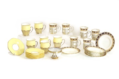 Lot 37 - Two silver mounted coffee services