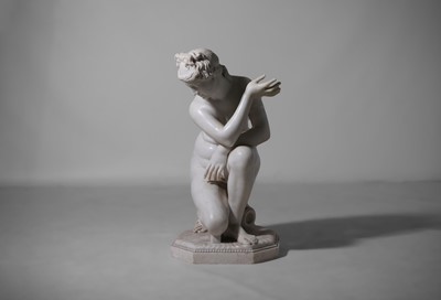 Lot 53 - A large marble figure of 'The Crouching Venus'