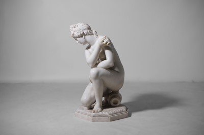 Lot 53 - A large marble figure of 'The Crouching Venus'