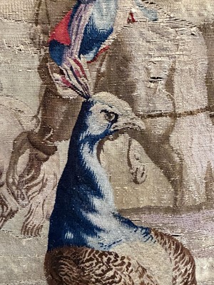 Lot 307 - A Gobelins allegorical tapestry of the 'Palace of Versailles' representing April