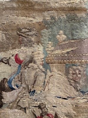Lot 307 - A Gobelins allegorical tapestry of the 'Palace of Versailles' representing April
