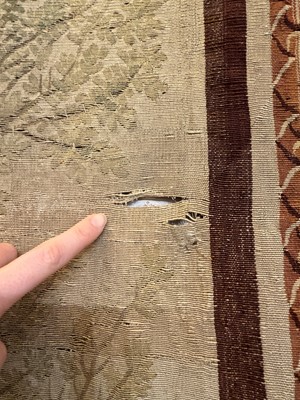 Lot 307 - A Gobelins allegorical tapestry of the 'Palace of Versailles' representing April