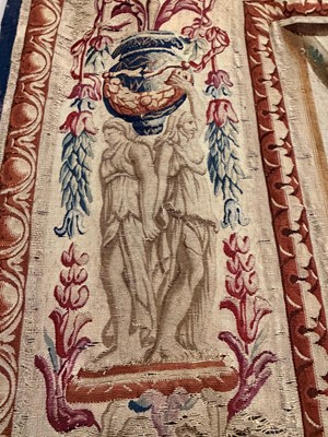 Lot 307 - A Gobelins allegorical tapestry of the 'Palace of Versailles' representing April