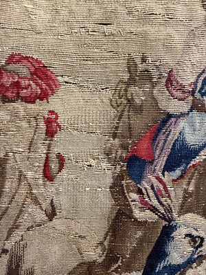 Lot 307 - A Gobelins allegorical tapestry of the 'Palace of Versailles' representing April