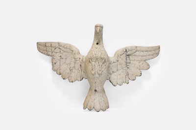 Lot 493 - A carved and painted wooden dove sculpture