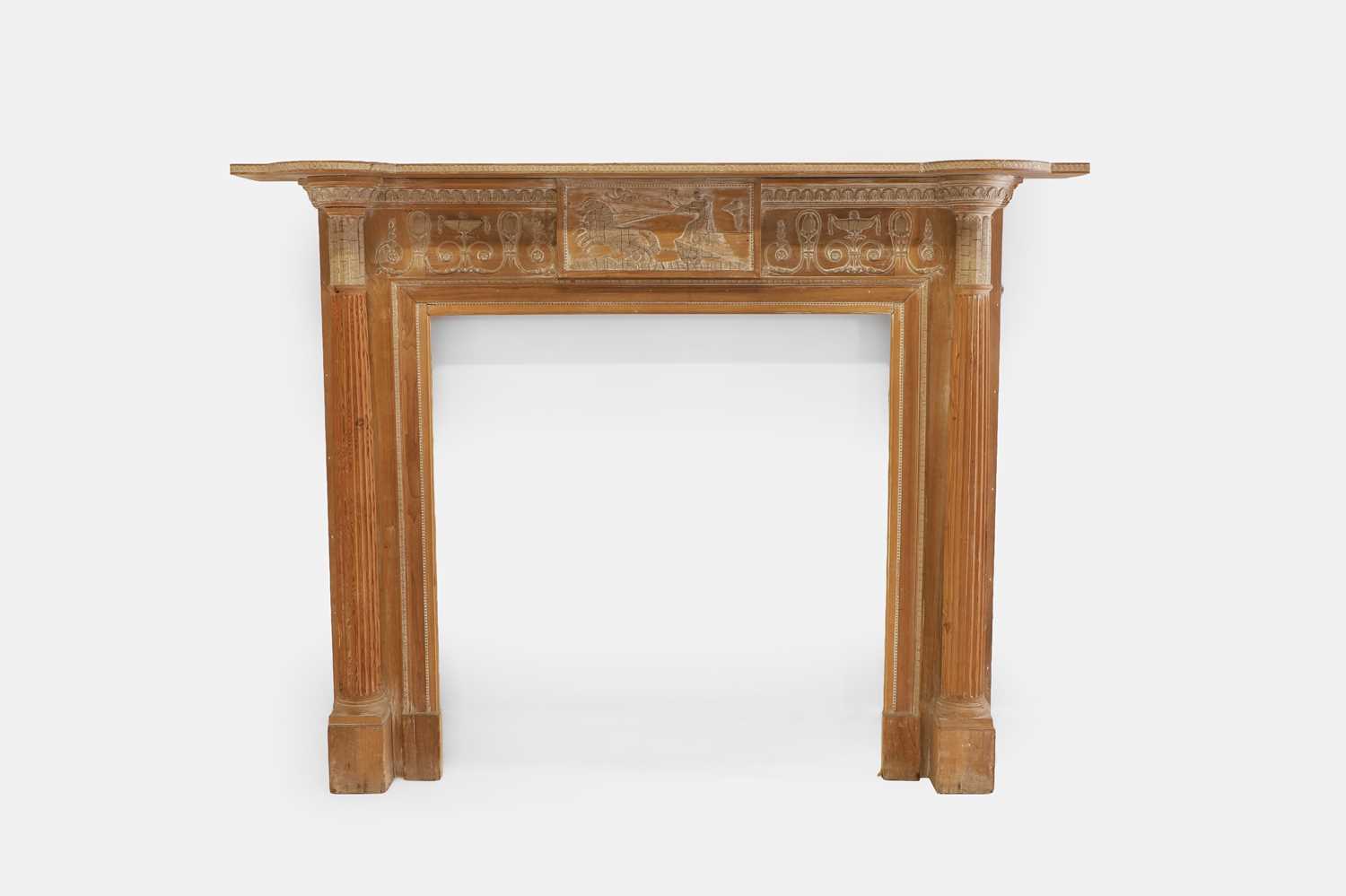 Lot 83 - A Victorian pine fireplace surround