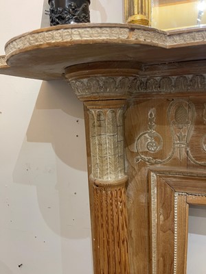 Lot 83 - A Victorian pine fireplace surround