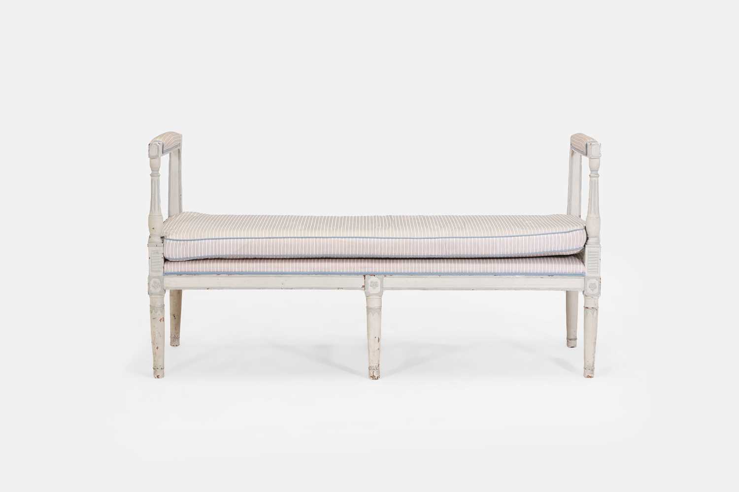 Lot 82 - A painted wooden window seat or bench