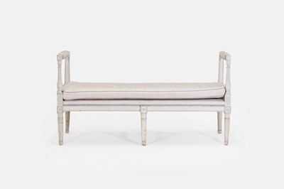 Lot 82 - A painted wooden window seat or bench