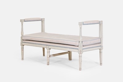 Lot 82 - A painted wooden window seat or bench