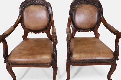 Lot 60 - A pair of Anglo-Indian armchairs