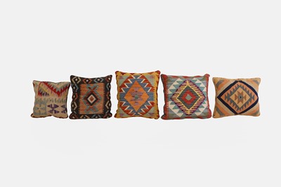 Lot 395 - A group of five kilim cushions