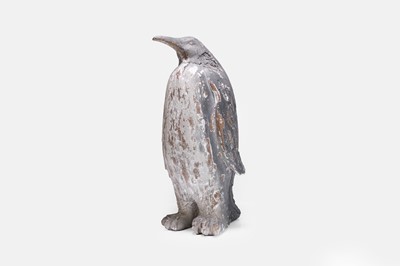 Lot 408 - A painted plaster penguin