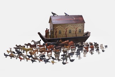 Lot 159 - A painted wood Noah's Ark