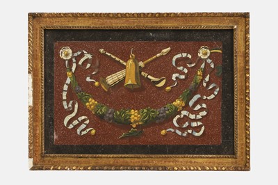 Lot 409 - A large scagliola panel