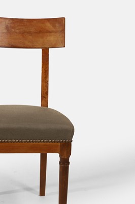 Lot 92 - A set of eight beech klismos dining chairs
