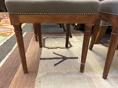 Lot 92 - A set of eight beech klismos dining chairs