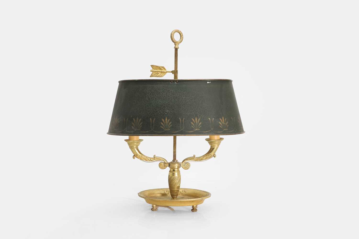 Lot 59 - An ormolu bouillotte lamp