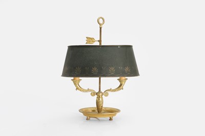 Lot 59 - An ormolu bouillotte lamp