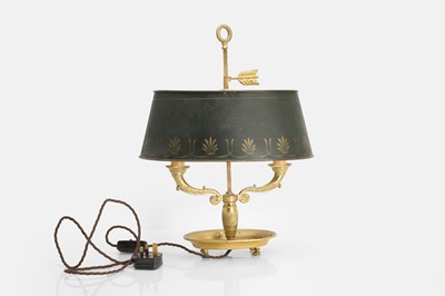 Lot 59 - An ormolu bouillotte lamp