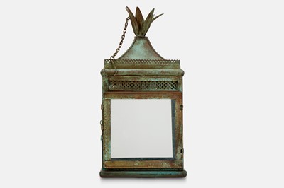 Lot 288 - A Regency-style patinated metal hall lantern