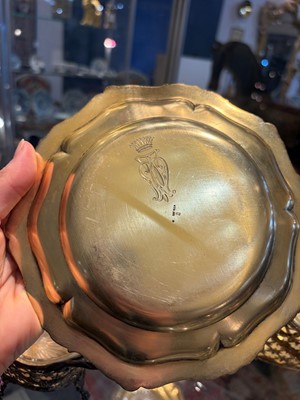 Lot 87 - A set of twelve silver-gilt plates