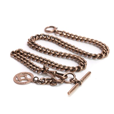 Lot 383 - A rose gold Albert chain