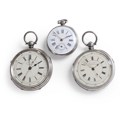 Lot 489 - A group of three silver pocket watches
