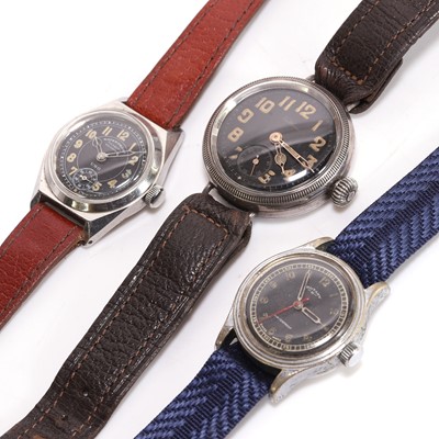Lot 474 - A group of three 20th Century military mechanical watches
