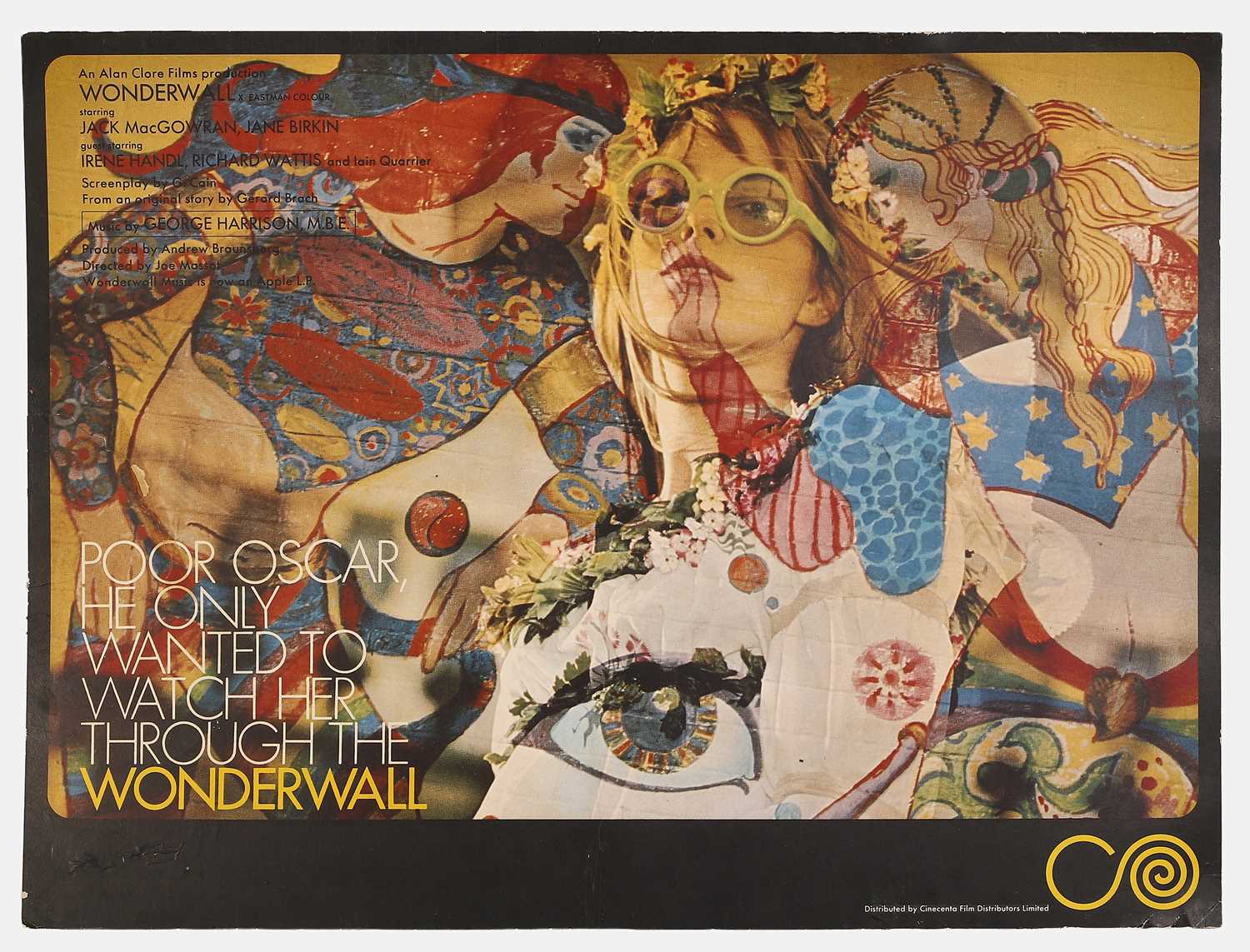 Lot 223 - A psychedelic 'Wonderwall' film poster